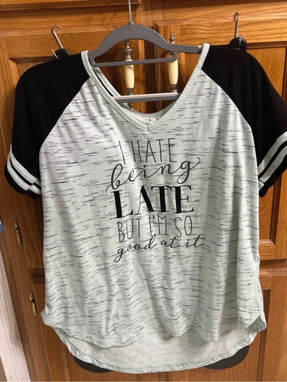 Mint green and Black Maurices Top XL